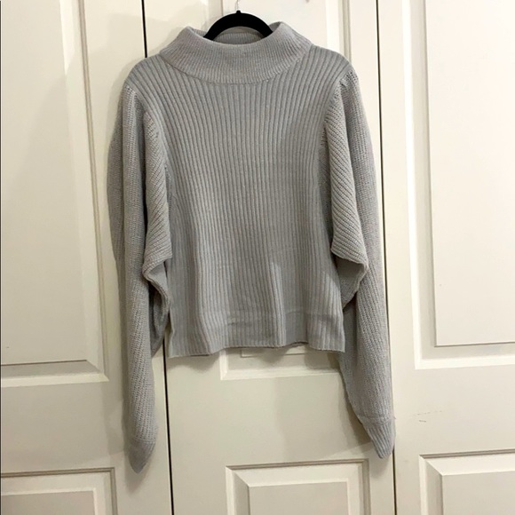 Boohoo High Neck Chunky Knit Balloon Sleeve Jumper - Picture 4 of 6